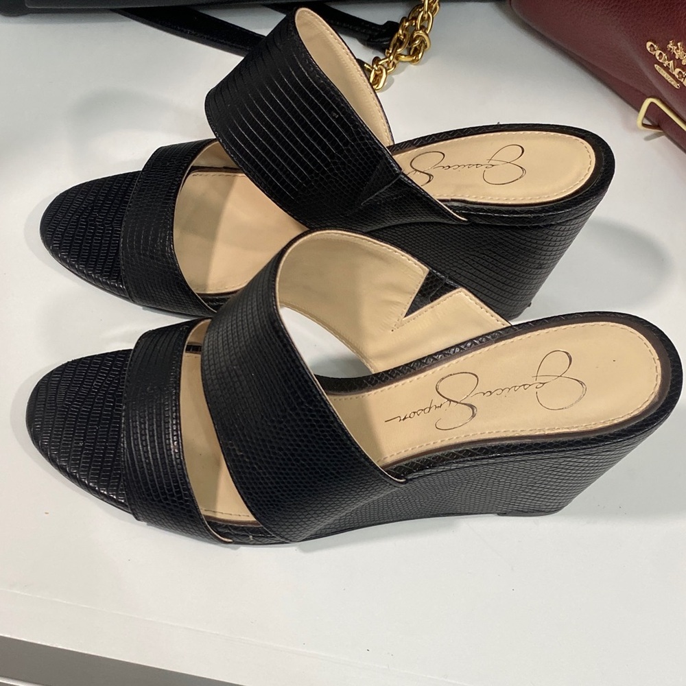 Jessica Simpson Black Textured Wedges - Picture 2 of 2